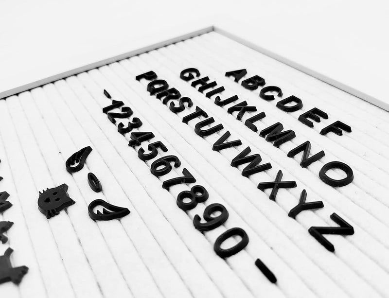 G GAMIT Felt Letter Board Letters Only - Pre-cut 0.5 Inch(1/2”) Tall Black Letters 492pcs with Canvas Bag(No Board Included) - Image 4